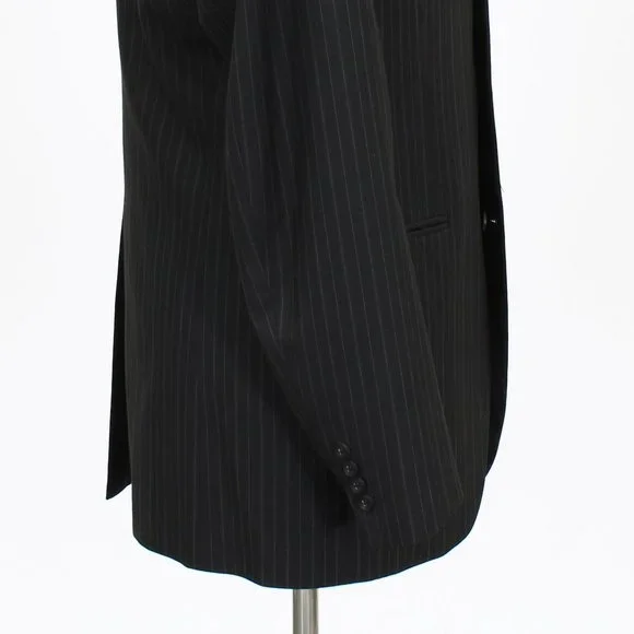J. Ferrar 40L 36x32 Black Striped 3-Button Suit R259